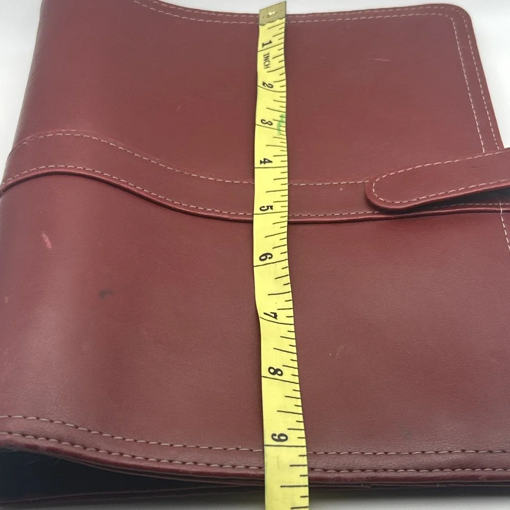 Vintage Day-Timer Burgundy Leather Planner Organizer Desk Size